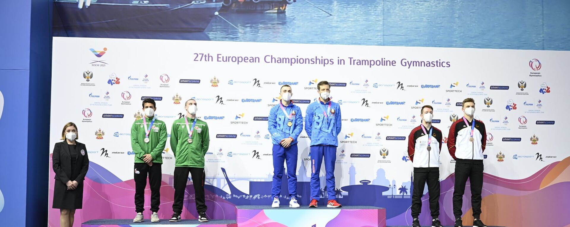 Белорусские спортсмены завоевали 13 медалей на чемпионате Европы в Сочи по прыжкам на батуте, акробатической дорожке и двойном мини-трампе  - Sputnik Беларусь, 1920, 03.05.2021