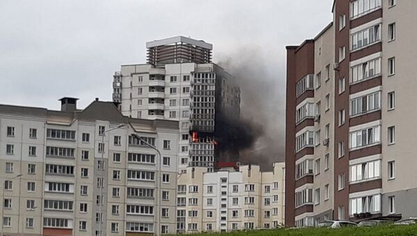 Пожар в Минске на улице Наполеона Орды - Sputnik Беларусь