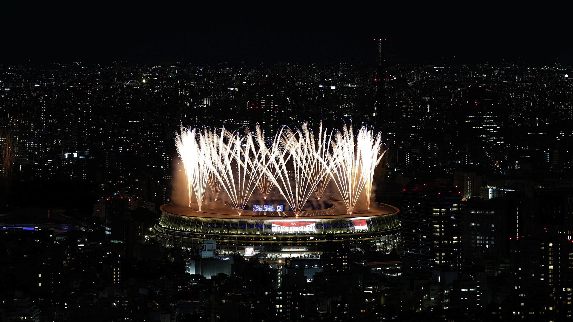 Символ Японии - вулкан Фудзияма - на церемонии открытия Олимпийских игр - Sputnik Беларусь, 1920, 23.07.2021