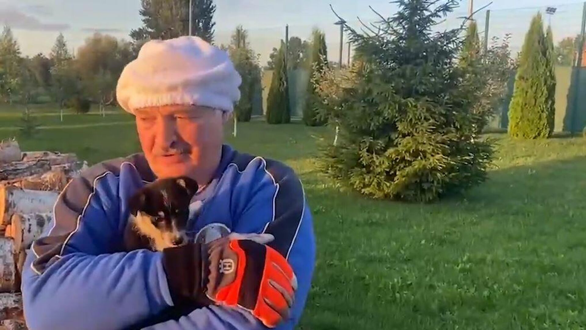 Президент Беларуси Александр Лукашенко держит на руках щенка - Sputnik Беларусь, 1920, 14.08.2021