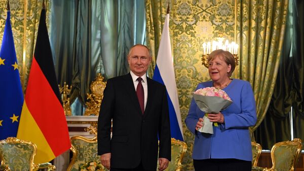 Встреча президента РФ В. Путина с канцлером Германии А. Меркель - Sputnik Беларусь