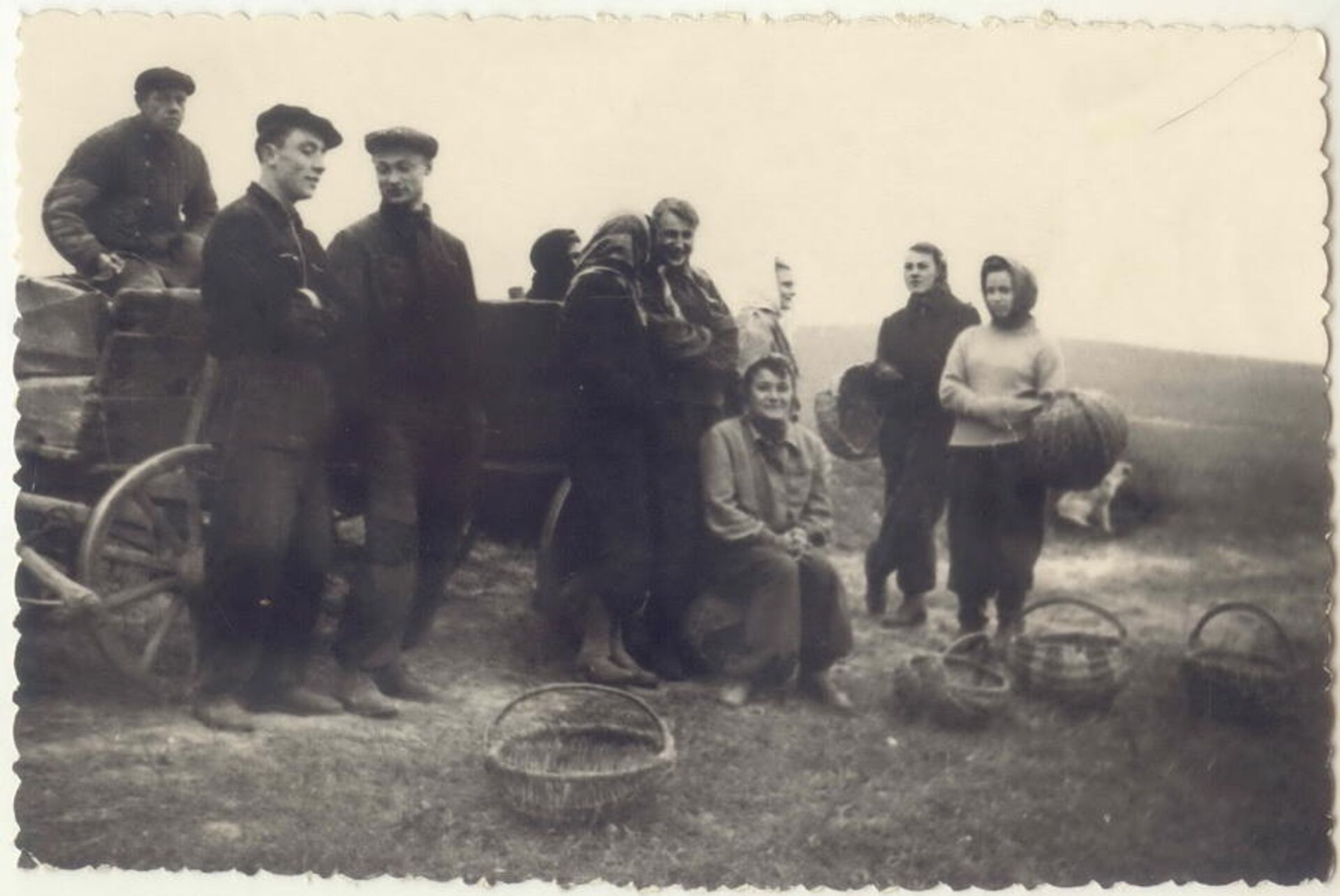 Студенты-журналисты в колхозе ( Буравкин - третий слева) - Sputnik Беларусь, 1920, 26.08.2021