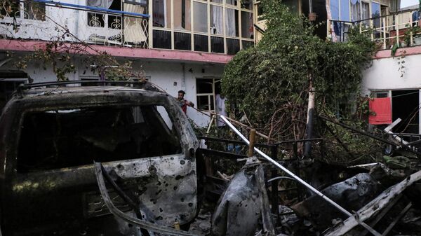 Жылы дом, разбураны пасля ракетнага абстрэлу ў Кабуле, Афганістан - Sputnik Беларусь