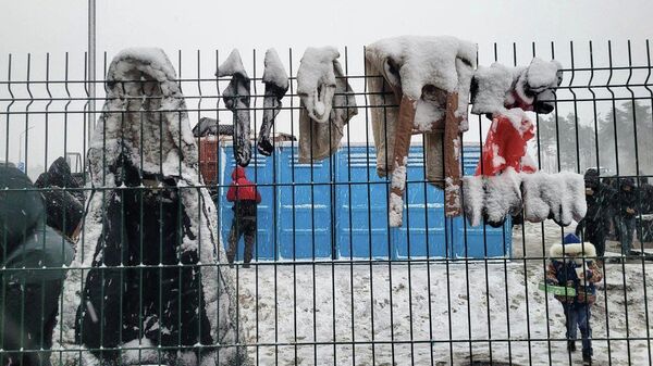 А снег не знал и падал: школа выживания в мороз для мигрантов - видео - Sputnik Беларусь