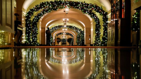 Рождественские декорации Белого дома в Вашингтоне  - Sputnik Беларусь