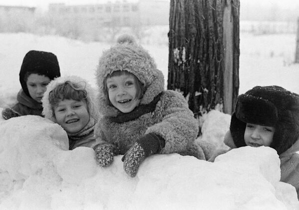 Дети в построенной ими снежной крепости - Sputnik Беларусь