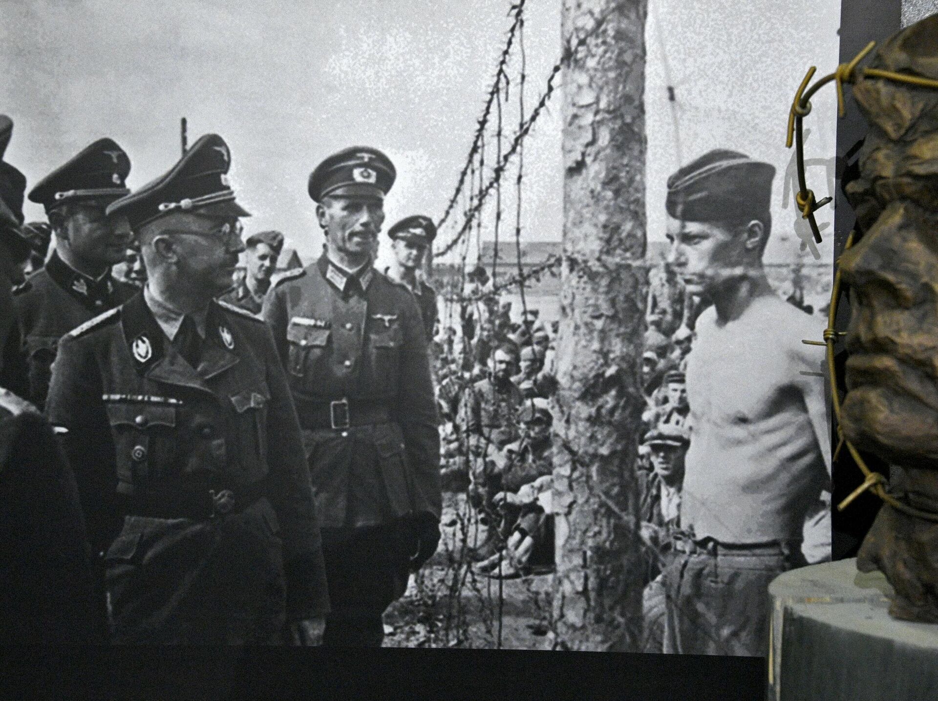Рейхсфюрер СС Генрих Гиммлер инспектирует лагерь для советских военнопленных в Минске на улице Широкой - Sputnik Беларусь, 1920, 20.01.2022