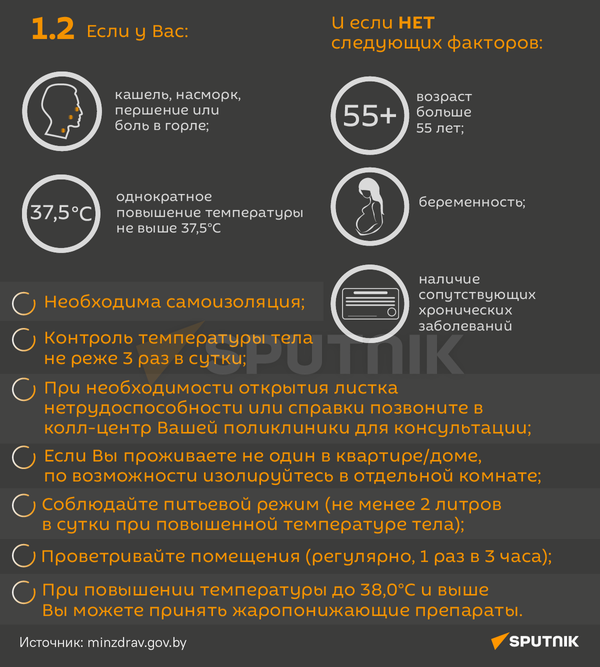 Памятка для заболевших коронавирусом - Sputnik Беларусь