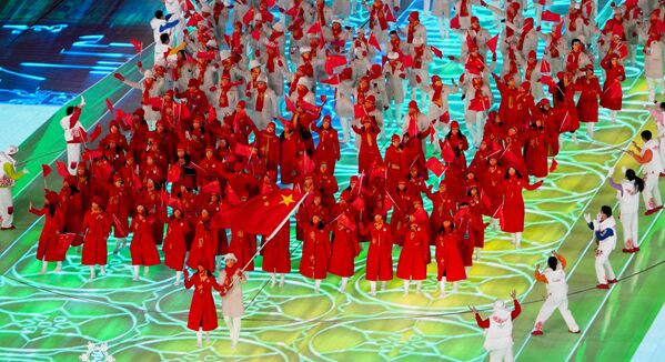 Спортсмены сборной КНР завершили парад атлетов на церемонии открытия XXIV зимних Олимпийских игр в Пекине. - Sputnik Беларусь