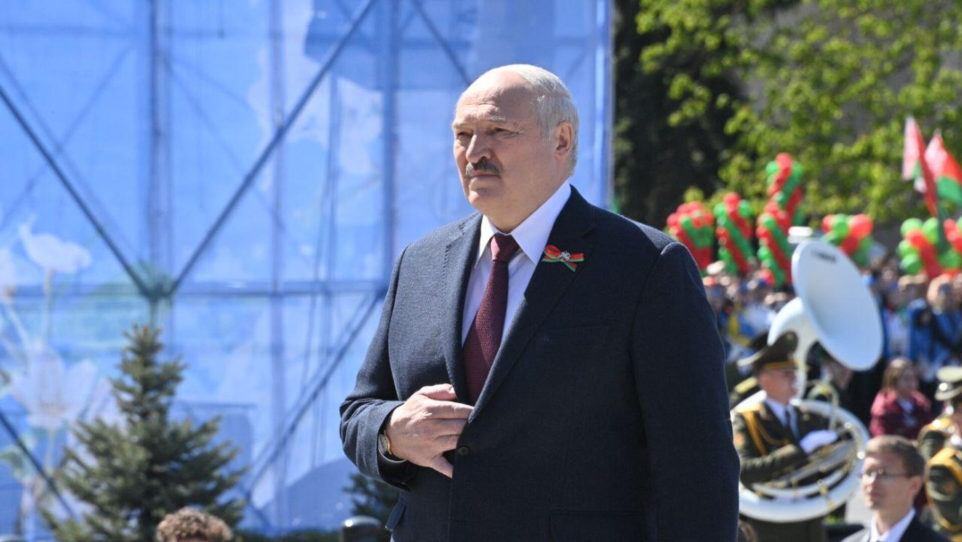 Президент Беларуси Александр Лукашенко в День Победы - Sputnik Беларусь, 1920, 09.05.2022