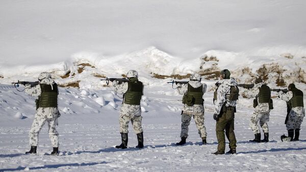 Резервисты бригады Карелия на стрельбах во время учений недалеко от границы с Россией, юго-восточная Финляндия - Sputnik Беларусь