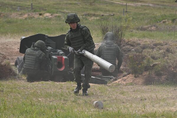 Артиллеристы на учениях территориалов - Sputnik Беларусь