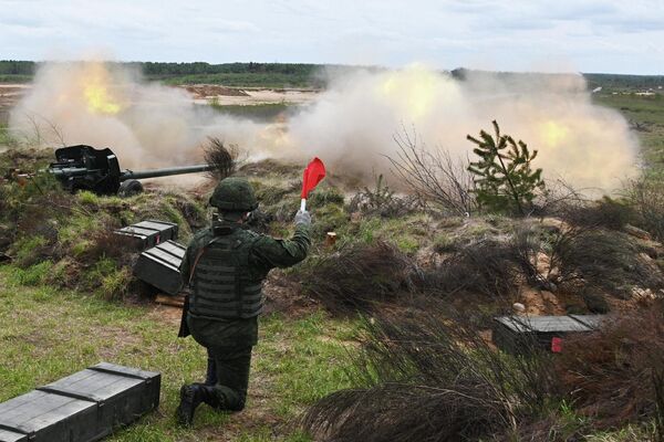 Артиллеристы на учениях территориалов - Sputnik Беларусь