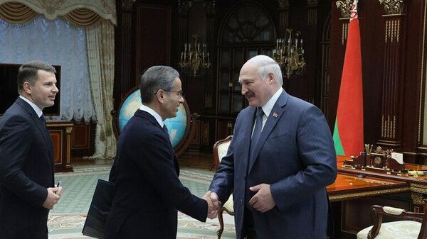 Встреча Александра Лукашенко с управляющим директором компании Emaar Properties Мохамедом Али Алаббаром - Sputnik Беларусь