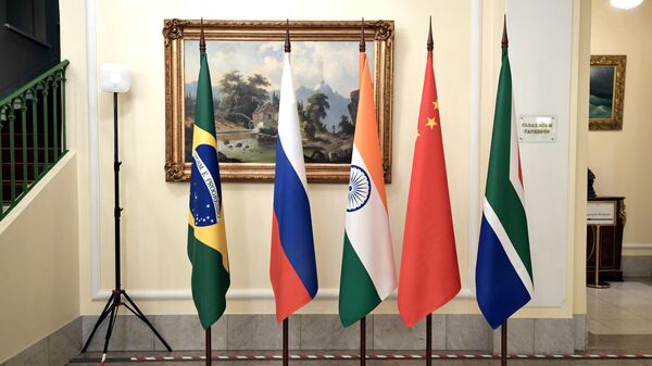 Флаги Бразилии, России, Индии, Китая и ЮАР - Sputnik Беларусь