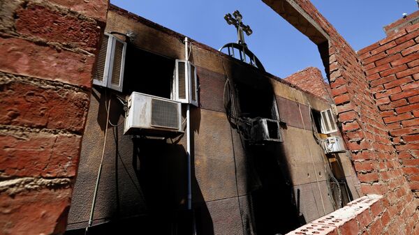 Последствия пожара в церкви Абу-Сифин - Sputnik Беларусь