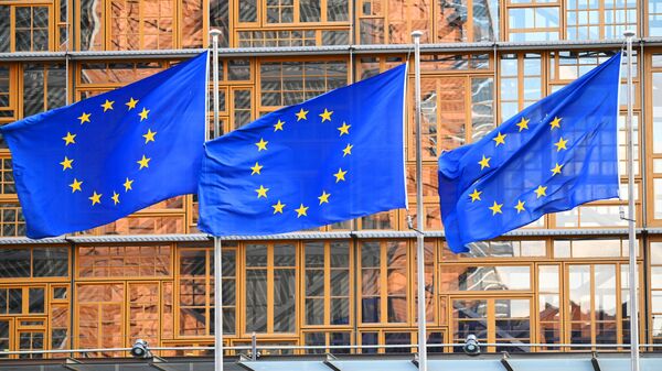 Флаги с символикой Евросоюза в Брюсселе - Sputnik Беларусь
