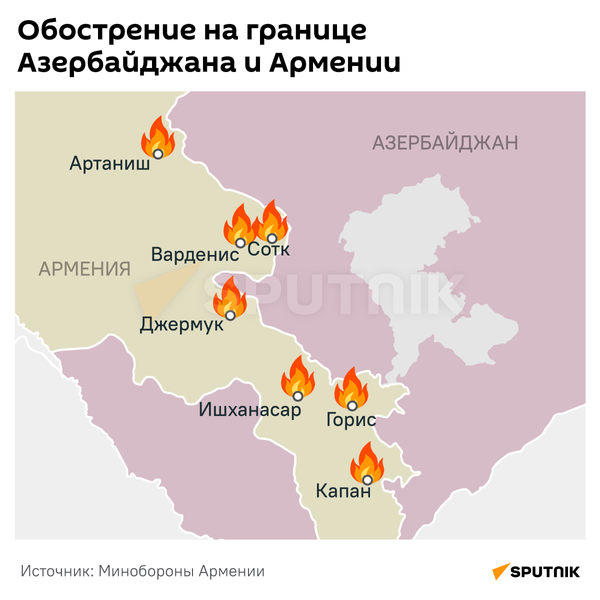 Обострение ситуации на границе Азербайджана и Армении - Sputnik Беларусь