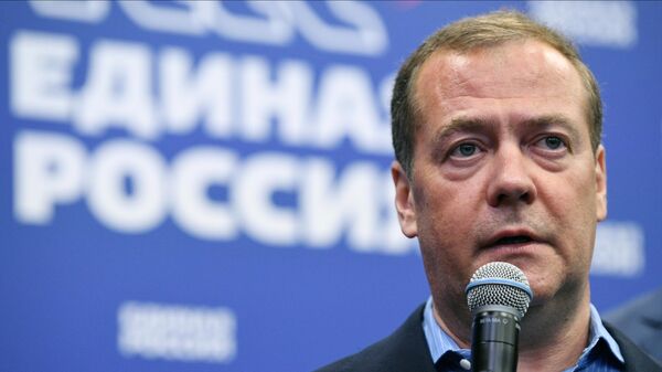Председатель партии Единая Россия Дмитрий Медведев - Sputnik Беларусь