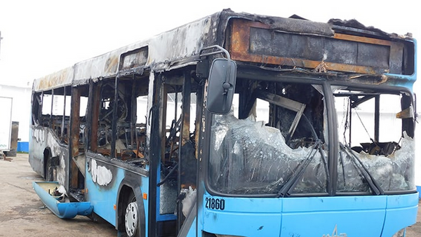 Угнанный автобус сгорел под Барановичами - Sputnik Беларусь