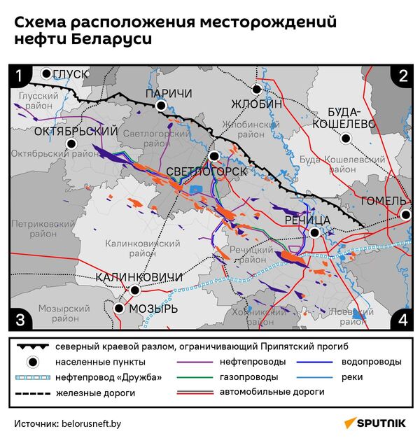 Месторождения нефти в Беларуси – инфографика - Sputnik Беларусь