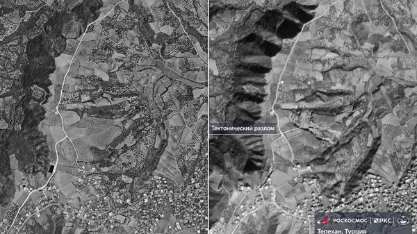 Кадры из космоса места разлома земли после землетрясения в Турции - Sputnik Беларусь