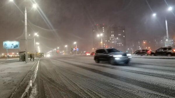 Снег, ветер и холод: Витебск накрыла метель – видео - Sputnik Беларусь