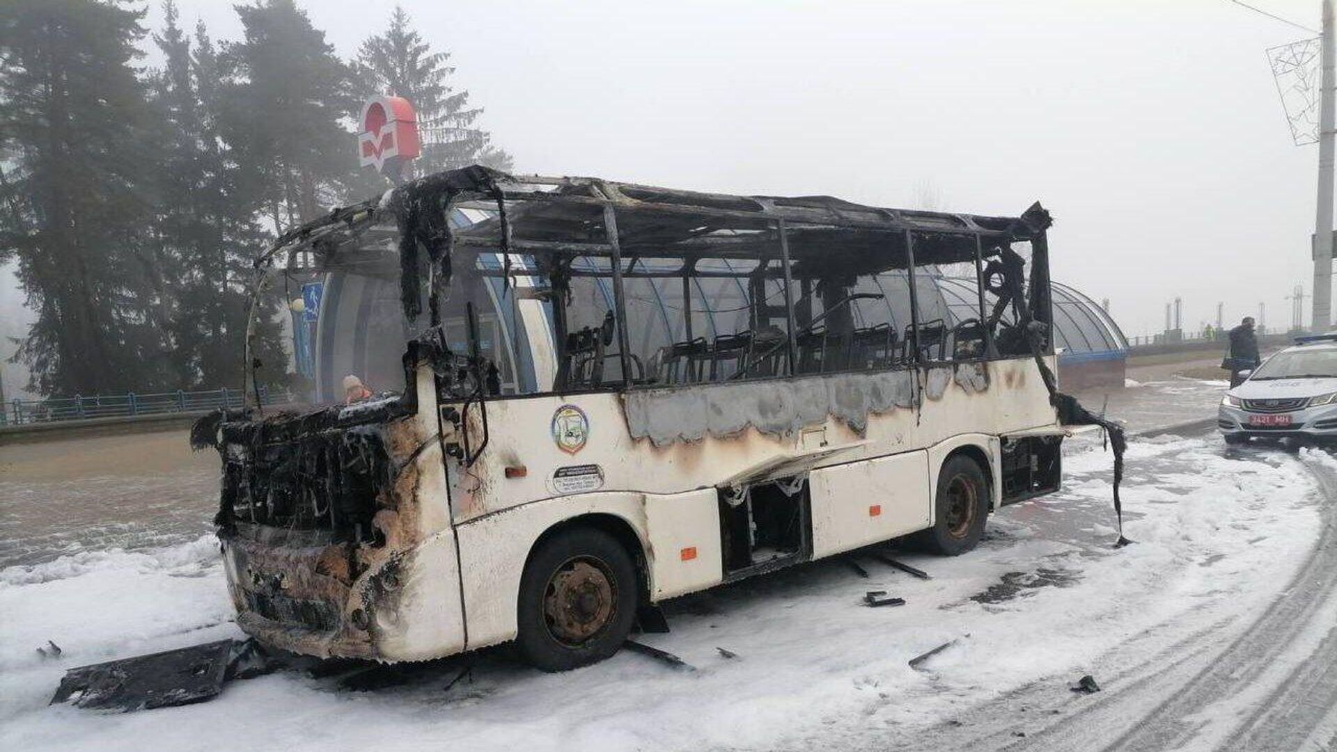 Автобус Минск-Жодино сгорел на выезде из столицы - Sputnik Беларусь, 1920, 01.04.2023
