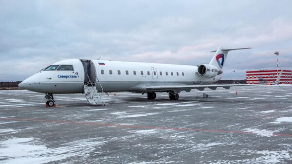 Самолет Bombardier CRJ-200LR авиакомпании Северсталь, - Sputnik Беларусь