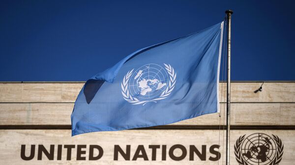Флаг возле здания ООН - Sputnik Беларусь