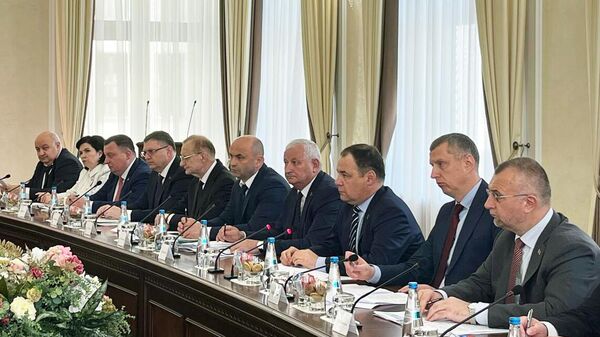 Роман Головченко в ходе встречи с российской делегацией - Sputnik Беларусь