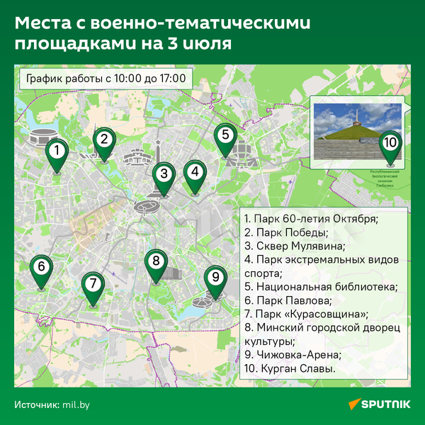 Тематические площадки Минобороны на День Независимости – куда идти - Sputnik Беларусь