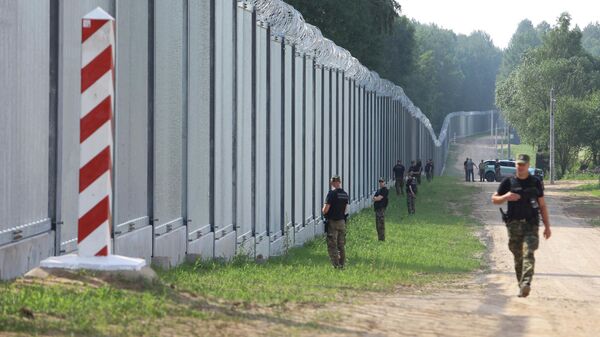 Польские пограничники патрулируют территорию на границе между Польшей и Беларусью, архивное фото - Sputnik Беларусь