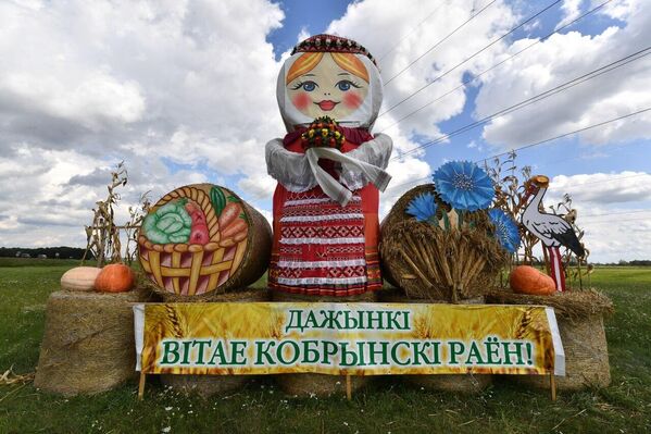 Предчувствие Дожинок: арт-объекты из соломы на полях – фото - Sputnik Беларусь