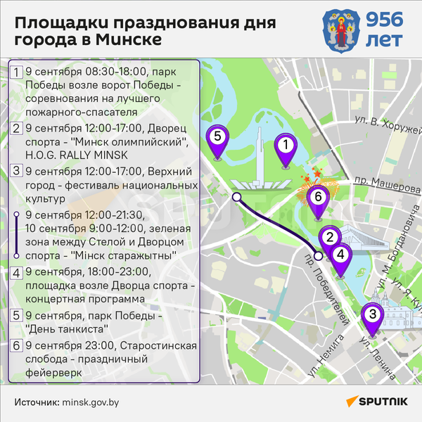 День города в Миске: на каких улицах ограничат движение – инфографика - Sputnik Беларусь