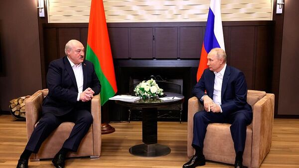 Президент Беларуси Александр Лукашенко на встрече с президентом России Владимиром Путиным в Сочи 15 сентября 2023 года - Sputnik Беларусь