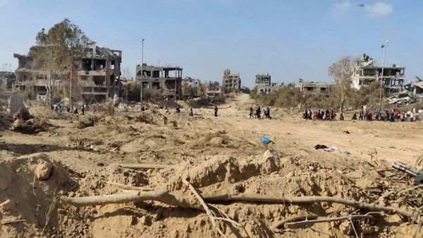 Палестинцы эвакуируются на юг сектора Газа под наблюдением ЦАХАЛ - Sputnik Беларусь
