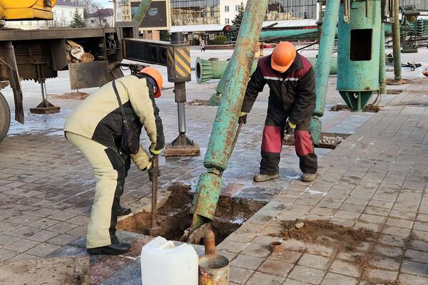 Фотофакт: главную елку устанавливают в Витебске - Sputnik Беларусь