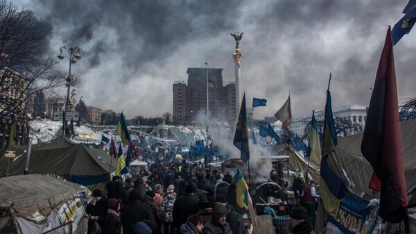 Лагерь митингующих на площади Независимости в Киеве, 2014 год - Sputnik Беларусь