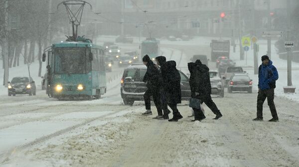 Люди на пешеходном переходе в Минске - Sputnik Беларусь