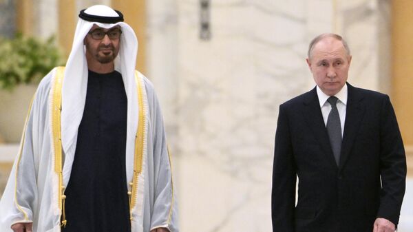 Президент РФ Владимир Путин и президент Объединенных Арабских Эмиратов (ОАЭ) шейх Мухаммед бен Заид Аль Нахайян - Sputnik Беларусь