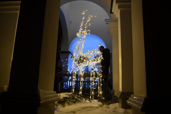 Праздничное богослужение в храме Рождества Христова в деревне Большое Стиклево - Sputnik Беларусь