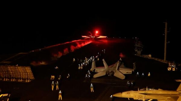 Взлет самолетов союзников и удары по позициям хуситов в Йемене – видео - Sputnik Беларусь