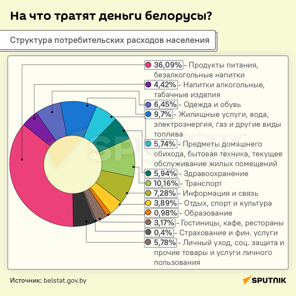 На что тратят деньги белорусы – инфографика - Sputnik Беларусь