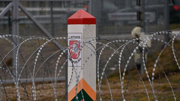 Пограничный столб на белорусско-литовской границе - Sputnik Беларусь