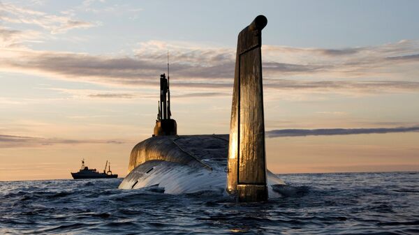 Атомная подводная лодка (АПЛ) Юрий Долгорукий во время ходовых испытаний - Sputnik Беларусь
