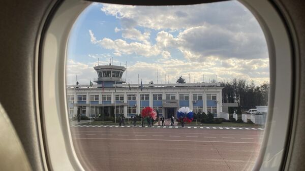 Торжественное открытие первого прямого рейса Гомель – Санкт-Петербург - Sputnik Беларусь