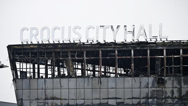 Сгоревшее здание подмосковного Крокус Сити Холла - Sputnik Беларусь