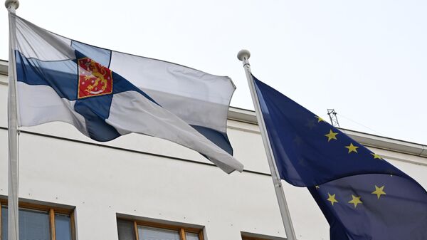 Флаги Финляндии и ЕС - Sputnik Беларусь