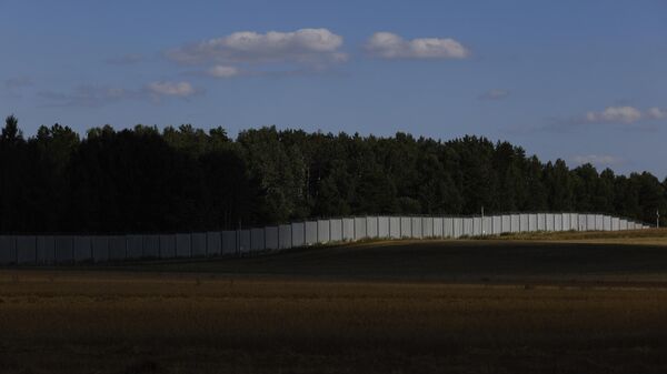 Металлическая стена на границе между Польшей и Беларусью, в Юровлянах, Польша, архивное фото - Sputnik Беларусь